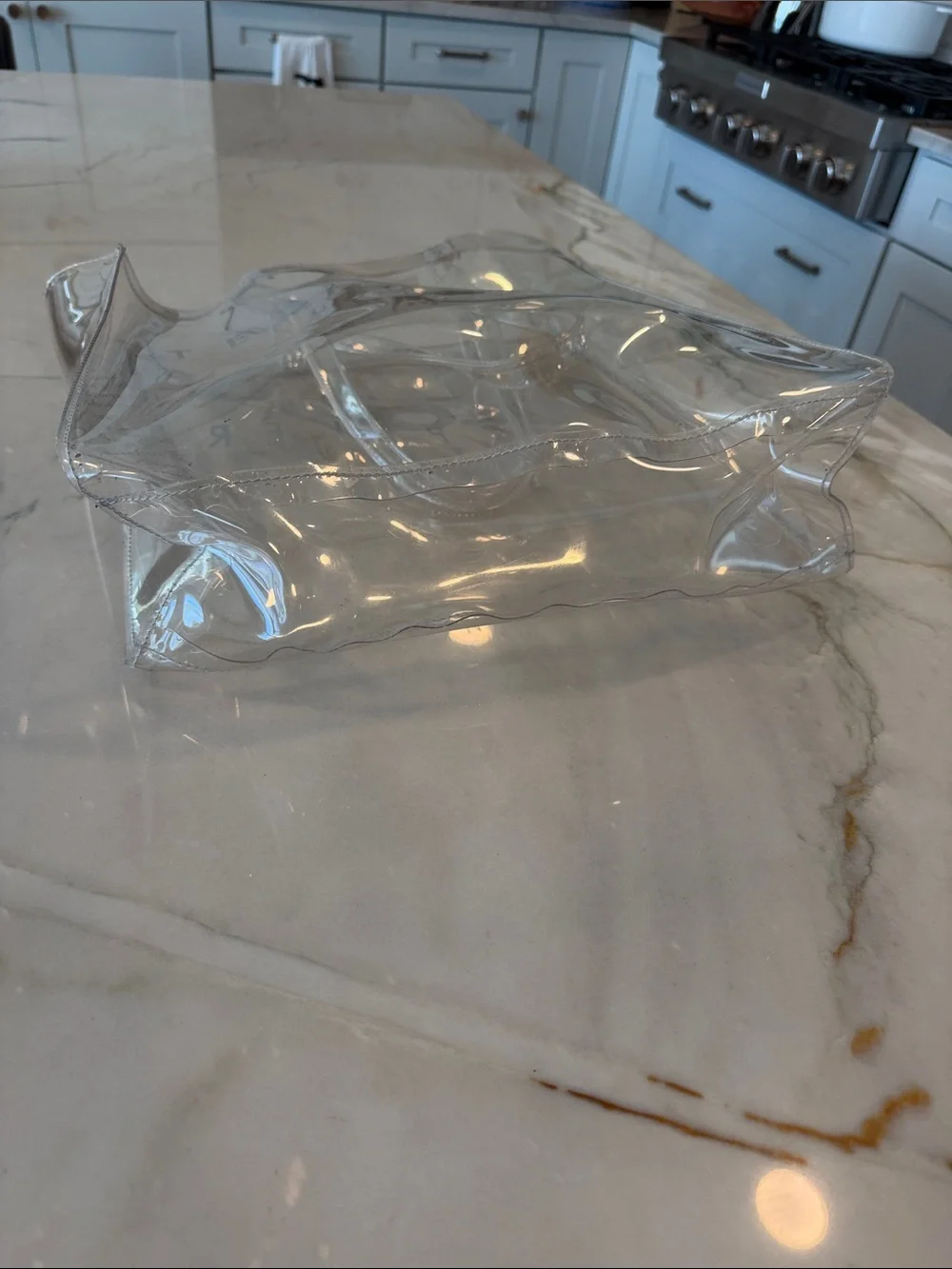 👜Ted Baker Bundle (1)Beige Clutch and (1)Large Clear Icon Tote